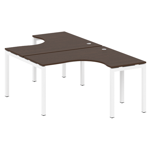 Metal System Quattro Р. ст. криволинейная на П-образном м/к 50БП.РАС-СА-2.3 Венге/Белый металл 1400*2435*750 - Вид 1
