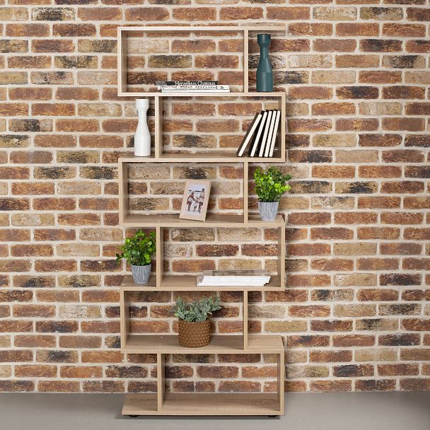 Стеллаж BRABIX "Scandi SH-008", 730х250х1760 мм, 6 секций, ЛДСП, дуб сонома, 641898, ЦБ013658-2 - Вид 10