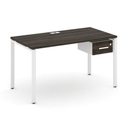 Concept Стол рабочий с подвесной тумбой с одним ящ. CN.SP-111 W Дуб Мали/Белый Бриллиант/Металл Белый 1380*720*750 - Фото предпросмотра
