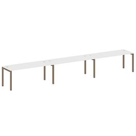 Metal System Quattro Р. ст. на 3 раб. места на П-образном м/к 50БП.СМ-3.5 Белый/Мокко металл 5400*720*750 - Фото предпросмотра