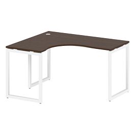 Metal System Quattro Стол криволинейный левый на О-образном м/к 40БО.СА-3 (L) Венге/Белый металл 1400*1200*750 - Фото предпросмотра