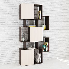 Стеллаж Ромео-9 (1006*2000*315) венге/дуб молочный - Фото предпросмотра