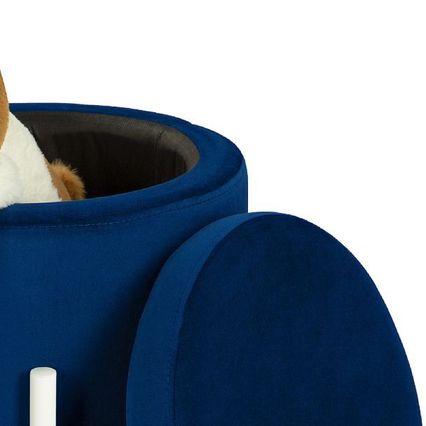 Комплект пуфов Кен с местом для хранения Синий велюр Confetti blue/белый, 2 шт. - Вид 4