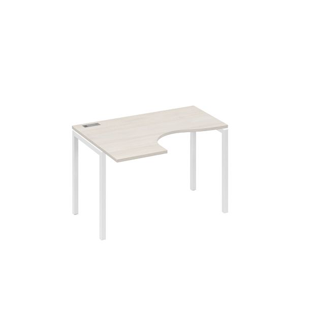 Стол эргономичный левый "Классика" на металлокаркасе DUE A4 А4 Б2 031 БП дуб / металлокаркас белый - Вид 1