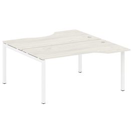 Metal System Quattro Р. ст. криволинейная на П-образном м/к 50БП.РАС-СА-2.1 Дуб наварра/Белый металл 1600*1835*750 - Фото предпросмотра