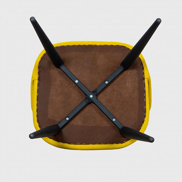 Стул Марк, велюр желтый, металлические ножки - Вид 9