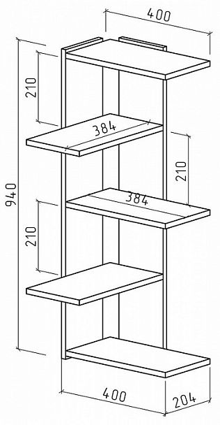 Полка навесная Лайт-10 - Вид 2