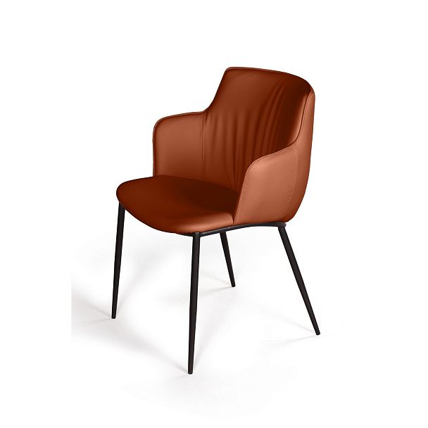 Стул с подлокотниками Sofia, экокожа soft-touch, терракот - Вид 11