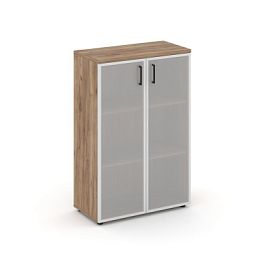 Стайл Проджект Шкаф средний широкий SN.STS.E-206 Дуб Табак/Сатин/Черный Ручки 796*400*1203 - Фото предпросмотра