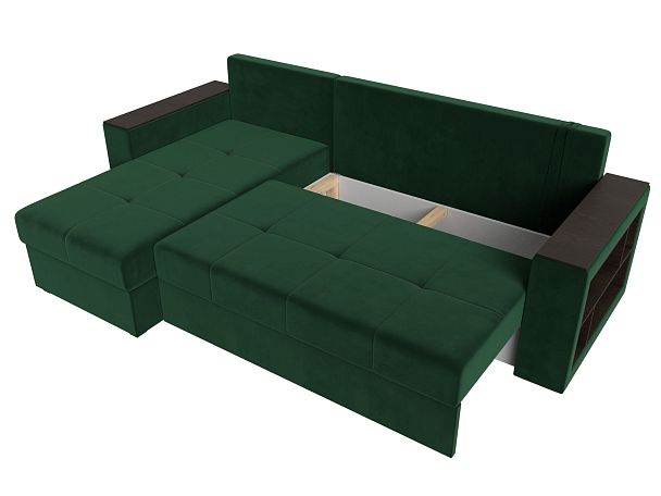 Диван угловой Дубай Лайт угол левый (полностью велюр зеленый) - Вид 8