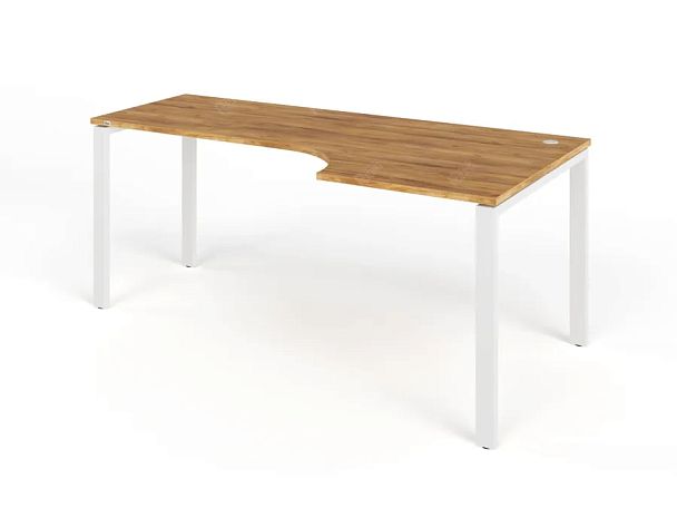 TANDEM RTD079-MK-180R-ME Стол угловой на металлокаркасе правый 1800х900х750 Таксония медовая/Белый - Вид 1