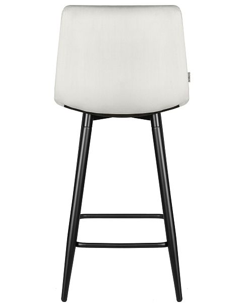 Стул полубарный DOBRIN OLIVIA (черные матовые ножки, светло-серый велюр (108-52)) - Вид 5