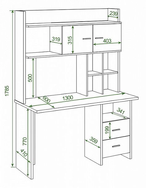 Стол компьютерный Нельсон Lite СКЛ-Прям130+НКЛХ-130 Белый/Нельсон - Вид 2