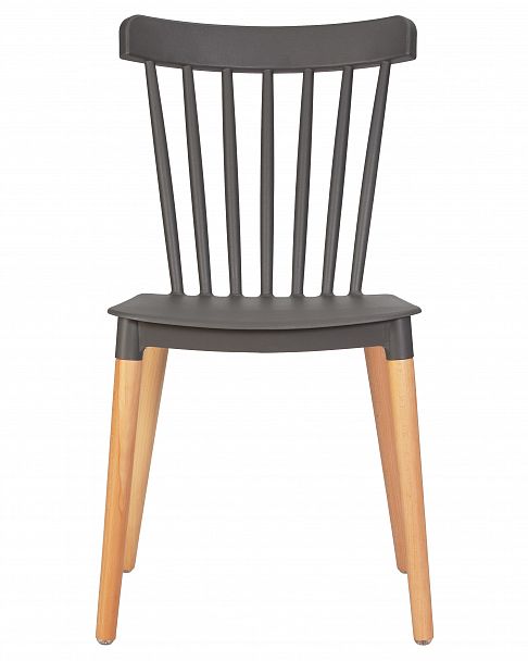 Стул обеденный DOBRIN THEO (ножки светлый бук, цвет темно-серый (GR-04)) - Вид 6