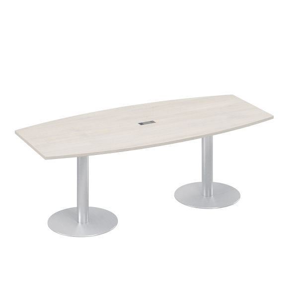 Стол 220x100 фигурный на опорах-колоннах для переговоров A4 А4 ХР 114 дуб шамони - Вид 1