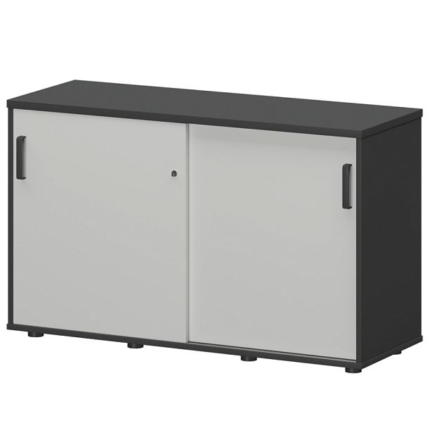 Тумба-купе СМТ-12К Тип1 Графит/Белый 1236x444x750 Смарт - Вид 1