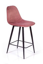 Стул полубарный TED, бархат пудровый 15 /опора конус - Фото предпросмотра