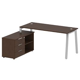 Metal System Р. ст. с тумбой на А-образном м/к БА.РС-СТС-2.4 (L) Венге/Серый металл 1700*1520*750 - Фото предпросмотра