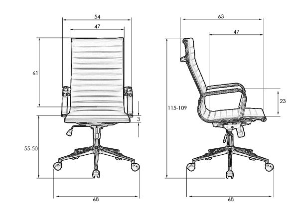Офисное кресло для руководителей DOBRIN CLARK SIMPLE BLACK (чёрный) - Вид 9
