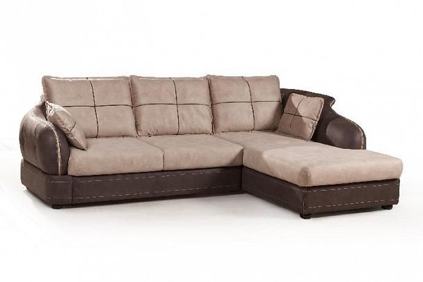 Napoli (Неаполь) диван-кровать с шезлонгом, замша - Вид 1