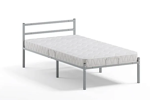 Кровать металлическая Лофт КОМПАКТ 800х1900, цвет серый - Вид 2