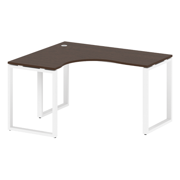Metal System Стол криволинейный левый на О-образном м/к БО.СА-3 (L) Венге/Белый металл 1400*1200*750 - Вид 1
