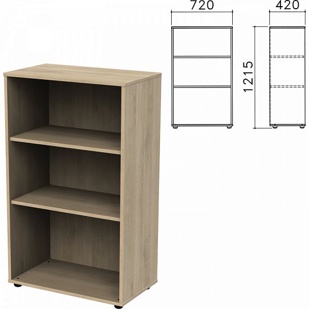 Шкаф (стеллаж) "Приоритет", 720х420х1215 мм, 2 полки, кронберг, К-933, К-933 кронберг - Вид 1