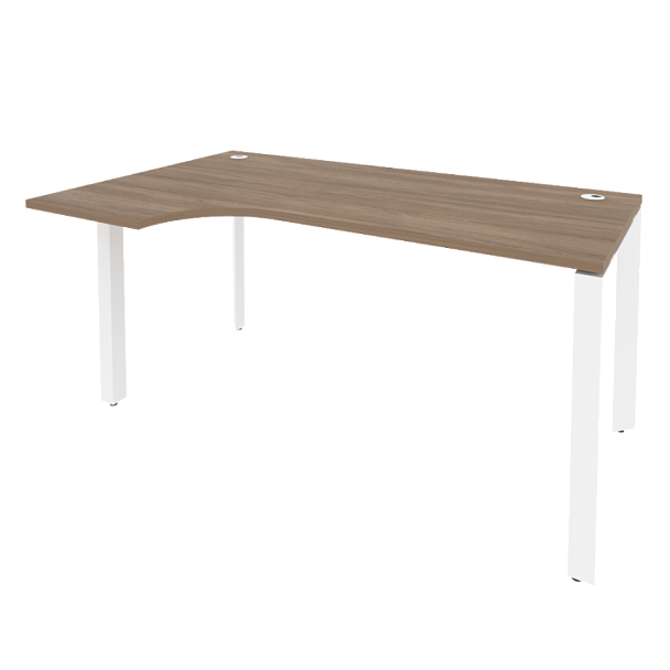 Onix Стол эргономичный левый на П-образном м/к O.MP-SA-1 (L) Дуб аризона/Белый металл 1580*980*750 (720/460) - Вид 1