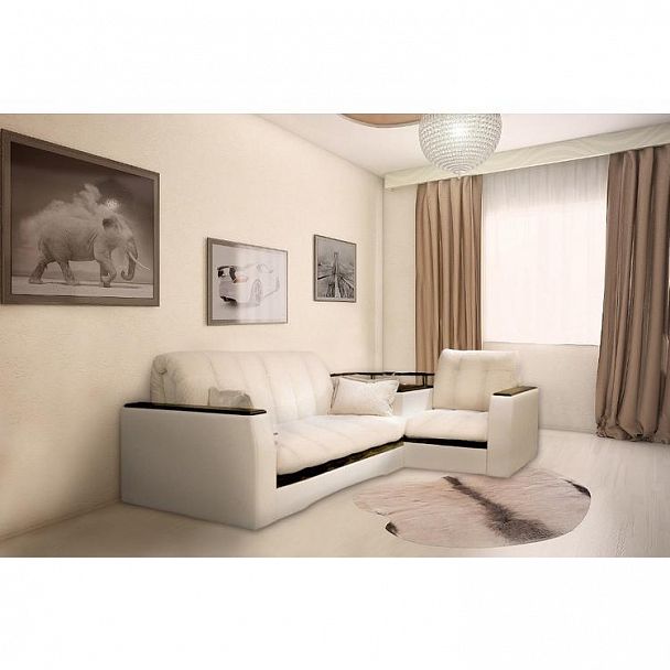 Диван угловой "Эллада 8" модульный с тумбой 200 - Вид 1