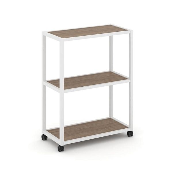 Shelf Mobile Стеллаж 3 уровня 1 секция VR.LT-STK-301.06 Дуб Аризона/Металл Белый 600*400*1046 - Вид 1