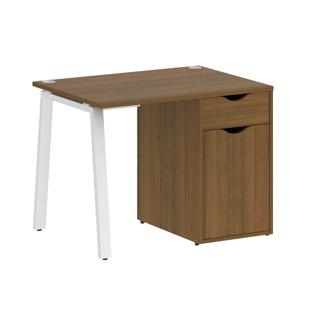 Home Office Стол письменный VR.SP-3-98.1.A Орех/Белый металл 980*720*750 - Вид 1