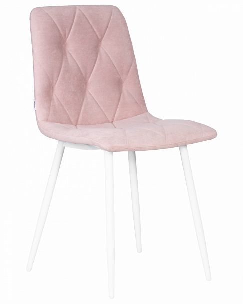 Стул обеденный DOBRIN CHILLY ROMBO (Розовый Simple 03, основание белый) - Вид 1