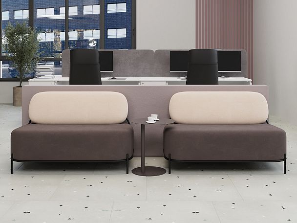 Jive Диван двухместный без спинки JVE-4 Clarins 972/Металл Черный 1250*720*480 - Вид 5