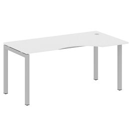 Metal System Quattro Стол криволинейный правый на П-образном м/к 50БП.СА-1 (R) Белый/Серый металл 1600*900*750 - Фото предпросмотра