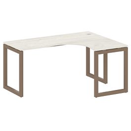 Metal System Quattro Стол криволинейный правый на О-образном м/к 50БО.СА-4 (R) Дуб наварра/Мокко металл 1600*1200*750 - Фото предпросмотра