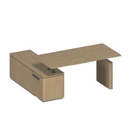 Стол руководителя ION на электроприводе на опорной тумбе правый, без экрана ИН 133 ГР - Фото предпросмотра