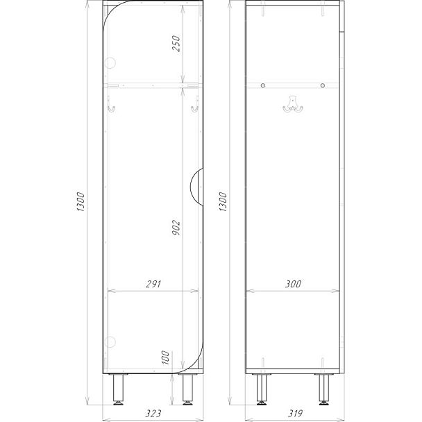 Шкаф 1-секционный, фасад МДФ - Вид 2