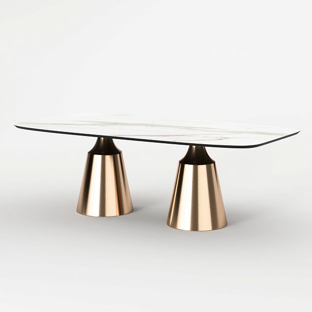 Стол овальный Lucas 230, керамика матовая, белая - Вид 2