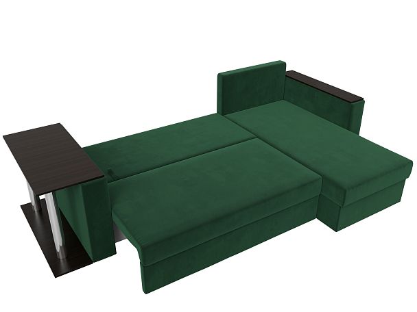 Угловой диван Атланта Лайт правый (полностью велюр зеленый) - Вид 8