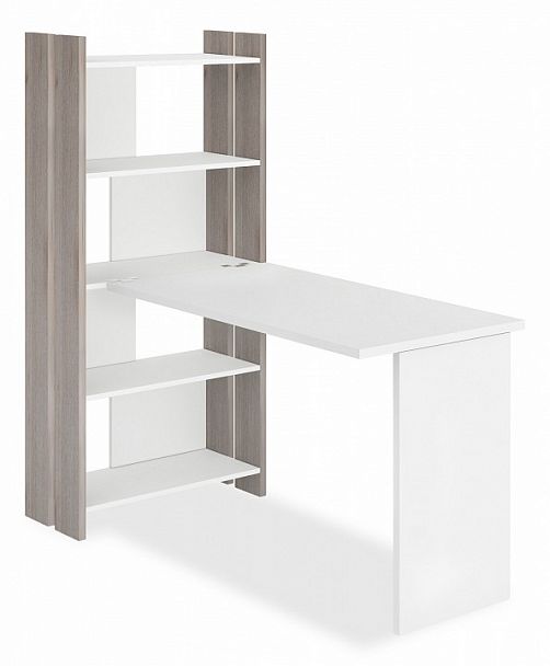 Стол компьютерный Домино Лайт СТЛ-ОВ+С120Прям без тумбы Белый/Нельсон - Вид 1