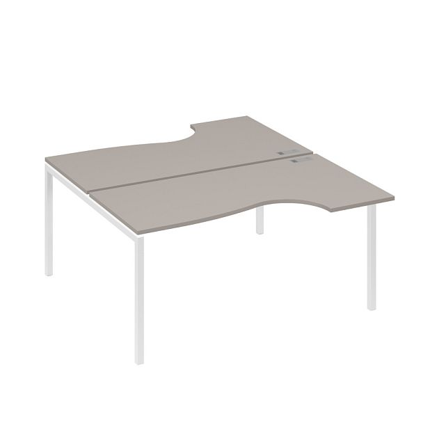 Рабочая станция DUE (2х160) столы эргономичные Классика A4 А4 Б2 185 БП мокко премиум / металлокаркас белый - Вид 1
