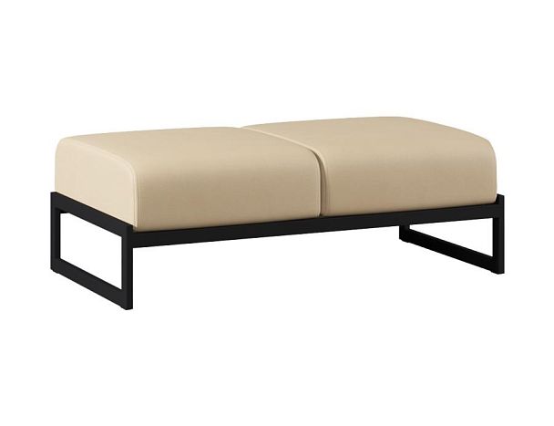 Пуф Everprof Solo Everprof Solo двухместный Металл Черный Экокожа Бежевый - Вид 1