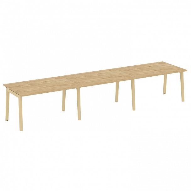 Стол переговорный (3 столешницы) "Onix wood" OW.PRG-3.3 тиквуд светлый/дуб светлый - Вид 1