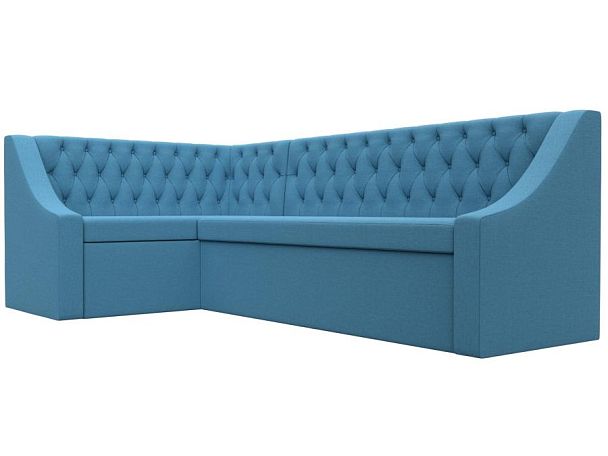 Диван кухонный угловой Мерлин левый угол Рогожка голубой - Вид 3