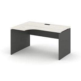 Стайл Проджект Стол рабочий эргоном. SN-D.SPA-001(L) Дуб Наварра/Антрацит NEW/Черная Заглушка 1380*6 - Фото предпросмотра