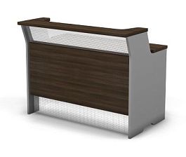 Стойка прямая низкая с вырезом 1400 Берлин Орех Вармия РПН.В 14 - Фото предпросмотра