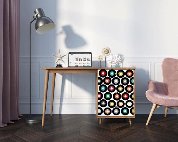 Стол рабочий Berber принт 37 с одной тумбой арт BB31/Print_37 - Вид 4