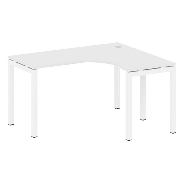 Metal System Quattro Стол криволинейный правый на П-образном м/к 50БП.СА-3 (R) Белый/Белый металл 1400*1200*750 - Вид 1