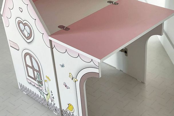 Стол Домик MK-0017.2711 белое дерево/розовый - Вид 12