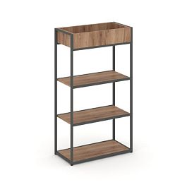 Rift Стеллаж металлический высокий приставной RF.STM-002 Дуб Табак/Металл Антрацит 696*350*1250 - Фото предпросмотра